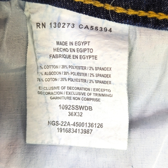 Wrangler Slim Straight Jeans, Men 36 x 32, 5-Pocket Med Wash High Rise - A25 - Picture 10 of 14